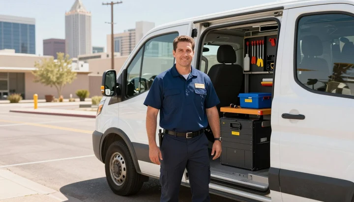 Automotive locksmith in Chandler AZ unlocking a car and replacing keys