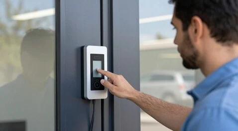 Electronic keycard access control system installed at commercial building in Phoenix