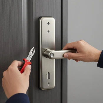 Changing a front door lock at a home in Phoenix Arizona